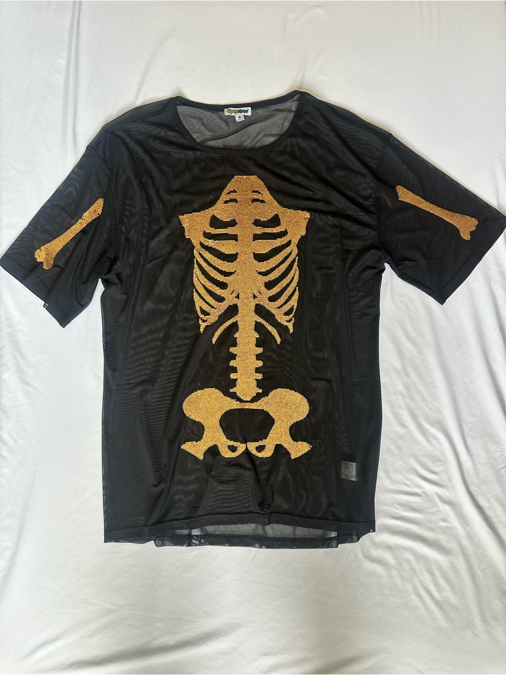 TIPSY ELVES GOLD SKELETON MESH COSTUME DRESS